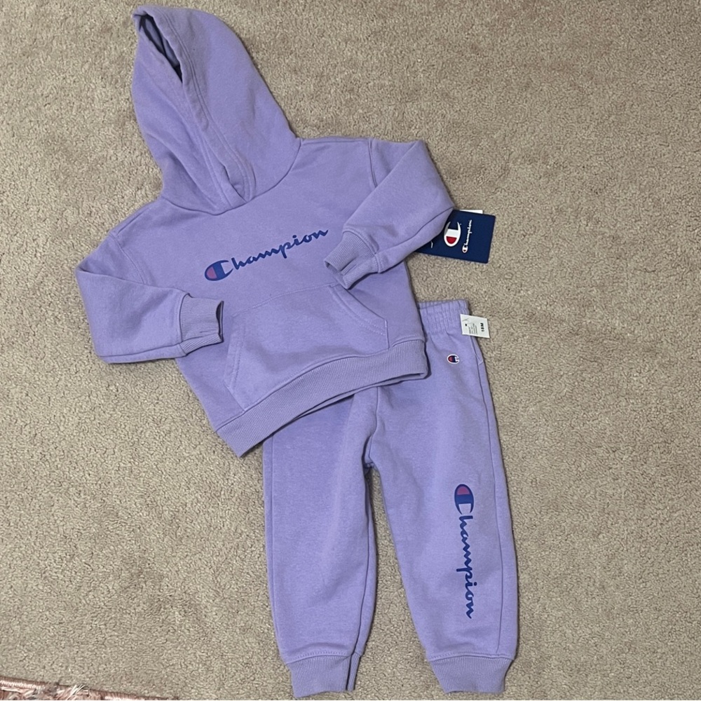 Champion Kids Lavender Sweatpants and Hoodie Set